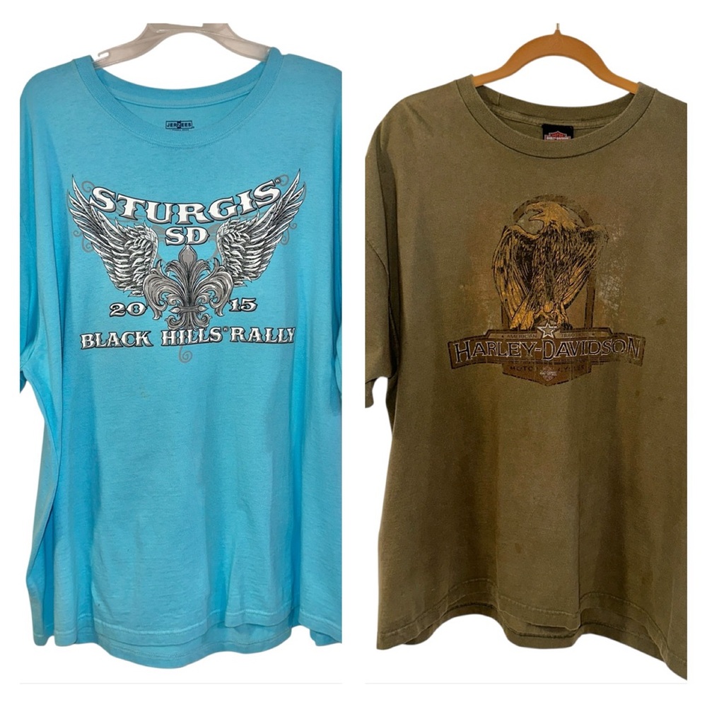 Lot Of 2 Size XXL T Shirts Harley Davidson And Sturgis Rally 2015